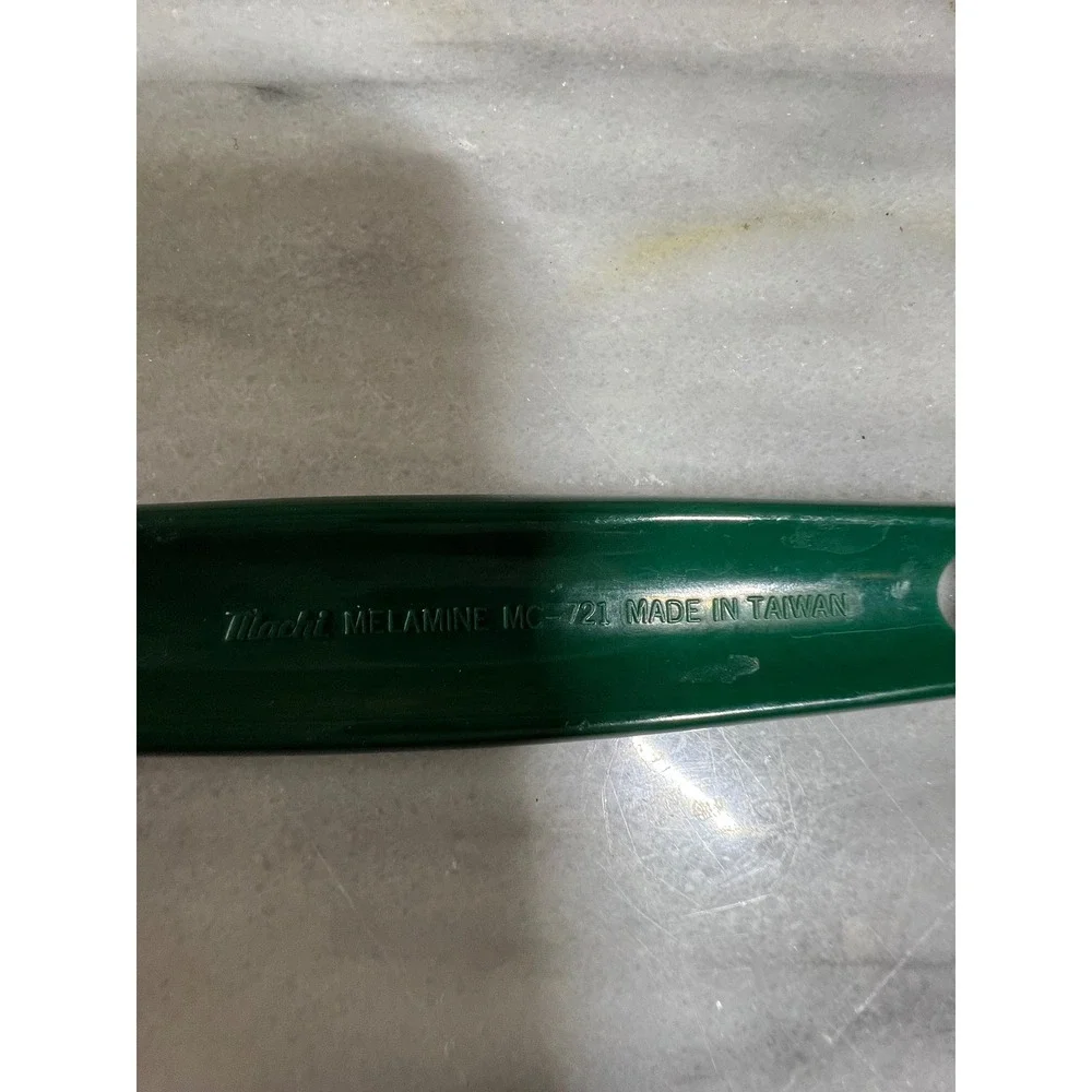 VTG 90s Hunter Green Machi Melamine Slotted Serving Spoon Kitchen Utensil
